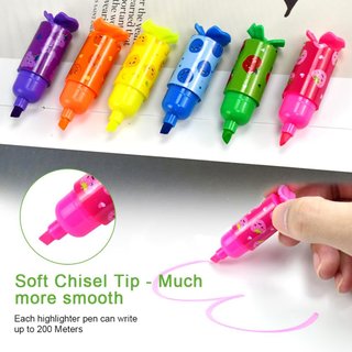 36 Mini evidenziatori fluorescenti in 6 colori