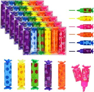 36 Mini evidenziatori fluorescenti in 6 colori