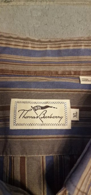 Camisa Thomas Burberry manga larga rayas Talla XL
