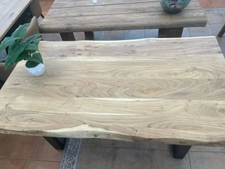 MESA DE COMEDOR ACACIA MADERA Y METAL