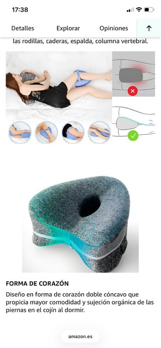 Almohada ergonómica para piernas y rodillas