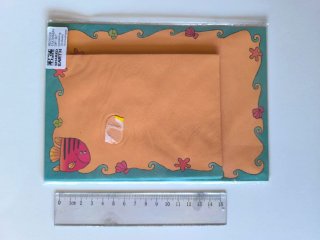 Set cancelleria pesciolino 10 fogli 10 buste