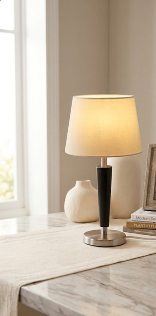 Lampada da tavolo moderna - Acciaio Spazzolato