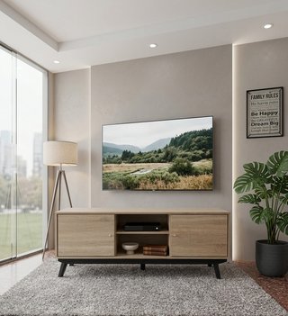 Mesa TV moderna con patas negras