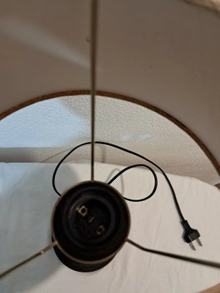 Lámpara de mesa hierro negro con 3 pantallas
