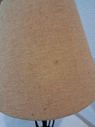Lámpara de mesa hierro negro con 3 pantallas