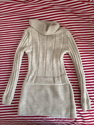 Vestido corto beige mujer vintage