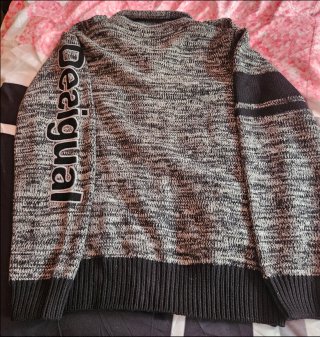 Chaqueta punto Desigual gris y negro hombre