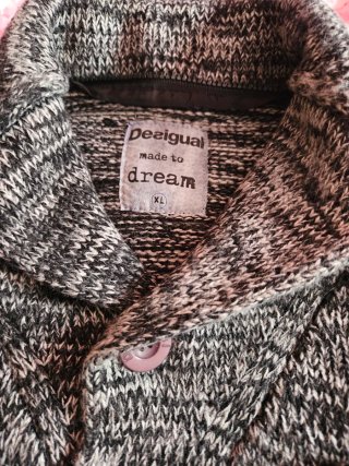 Chaqueta punto Desigual gris y negro hombre