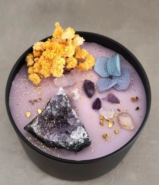 Candela Artigianale Ecate Pietre e Fiori