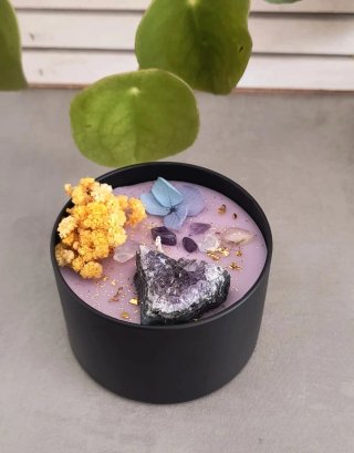 Candela Artigianale Ecate Pietre e Fiori