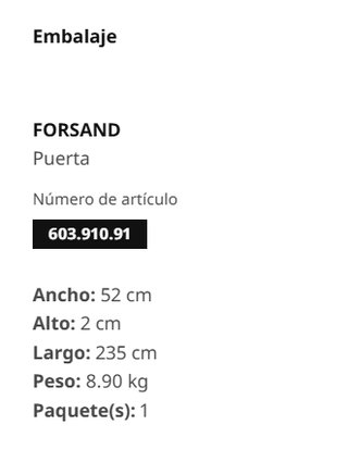 Puerta FORSAND IKEA blanca 50x229 cm