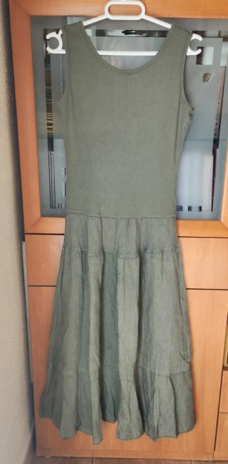 Vestido largo mujer sin mangas verde T.M