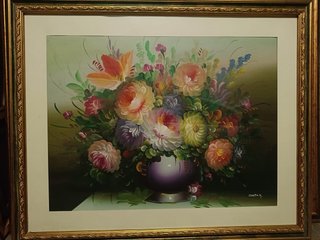 Quadro floreale dipinto a mano