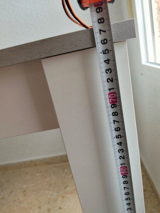 Mesa de comedor/escritorio gris cemento y blanca