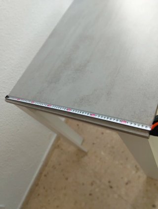 Mesa de comedor/escritorio gris cemento y blanca