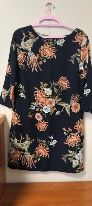 Vestido estampado flores y aves