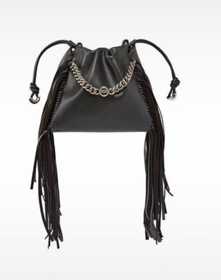 Borsa Pinko Nera con Frange e Catena Nuova