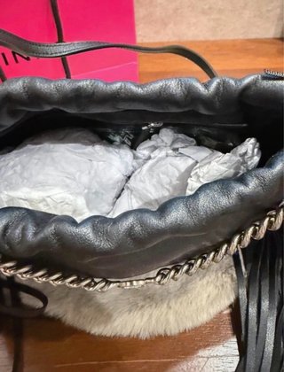 Borsa Pinko Nera con Frange e Catena Nuova