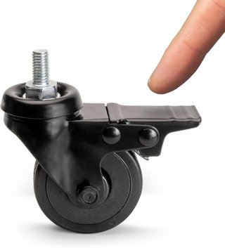 Emuca kit ruedas muebles freno negro