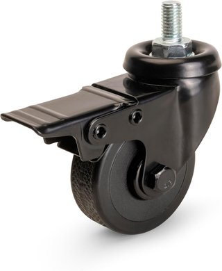 Emuca kit ruedas muebles freno negro
