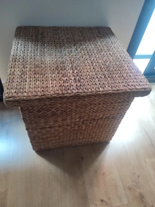 Caja Cúbica Mimbre Marrón
