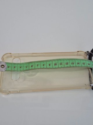Funda móvil transparente con cordón negro