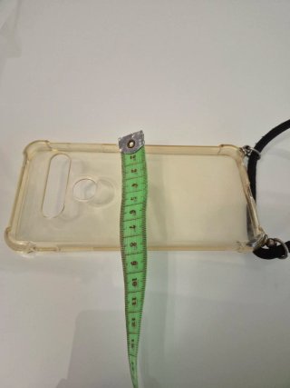 Funda móvil transparente con cordón negro