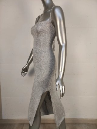 Abito donna in maglia argento