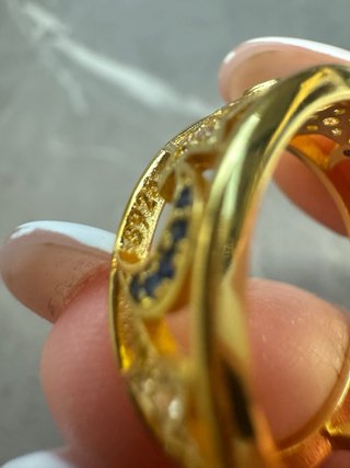 Anello Argento 925 Luna Stelle Blu Oro