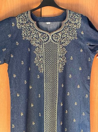 Vestido árabe vaquero bordado talla única