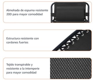 2 Sillas Plegables Negro