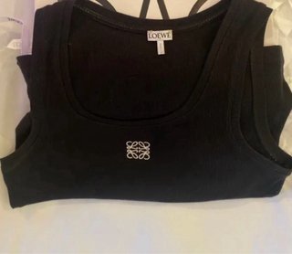 Camiseta asas tirantes Loewe Anagram Negra top