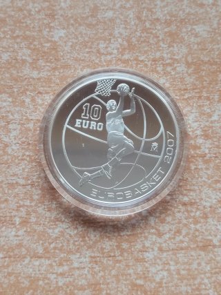 Moneda 10€ Plata Eurobasket 2007