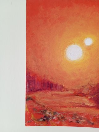 Quadro pittura olio astratto su cartoncino telato
