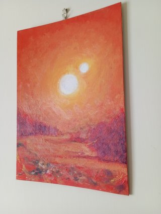 Quadro pittura olio astratto su cartoncino telato