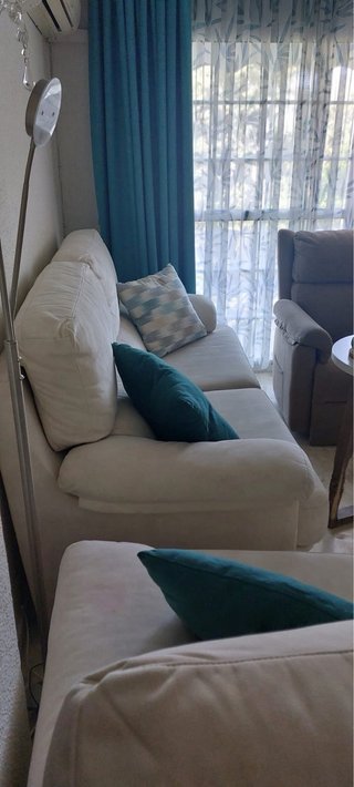 Conjunto sofás 2 y 3 plazas tela beige