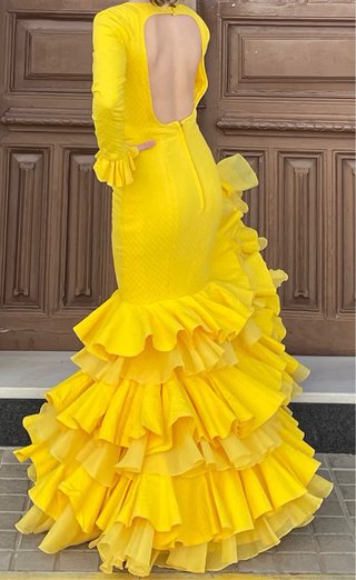 Traje de Flamenca Amarillo Espectacular T 34