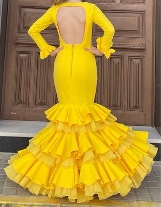 Traje de Flamenca Amarillo Espectacular T 34