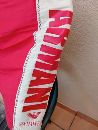 Bañador Emporio Armani Retro Rojo y Beige
