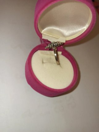 Anillo Plata con Piedra T-19mm Morada