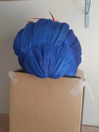 Turbante fiesta/boda azul y rojo