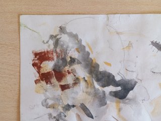 Dipinto acquerello e tecnica mista su carta