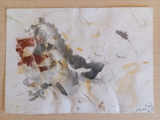 Dipinto acquerello e tecnica mista su carta