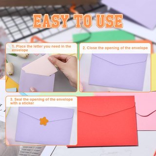 Confezione di 70 mini buste di carta in 14 colori, perfette per regali e decorazioni