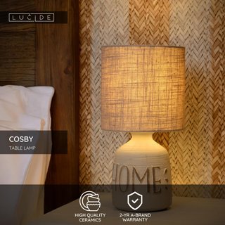 Lampada da tavolo in ceramica grigia LED