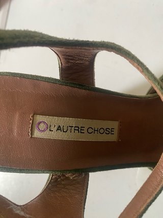 Sandali L'Autre Chose verde oliva in camoscio