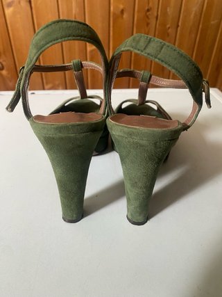 Sandali L'Autre Chose verde oliva in camoscio
