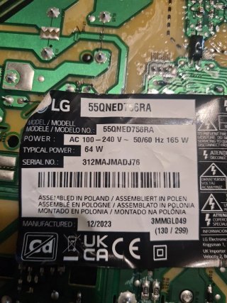 TV LG 55QNED756RA Despiece