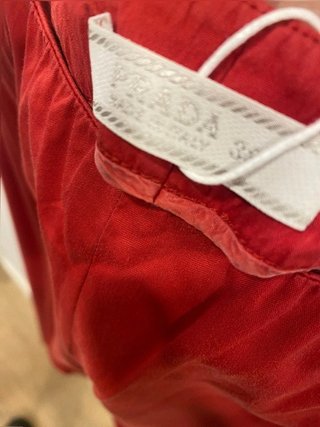 Prada Red Straight Leg Trousers Italian Vintage Minimalist Quiet Luxury Spring Pants